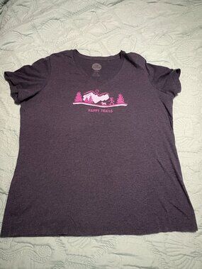 Life is Good "Happy Trails" Classic Fit Tee Women's L